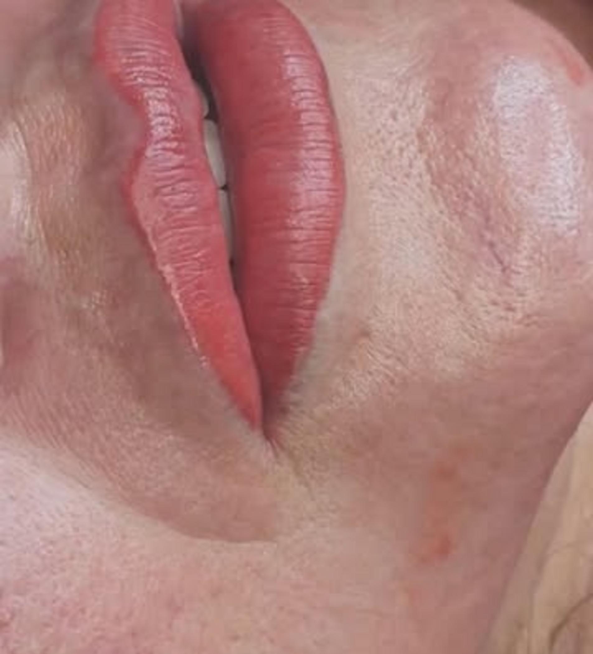 natural permanent makeup result lips